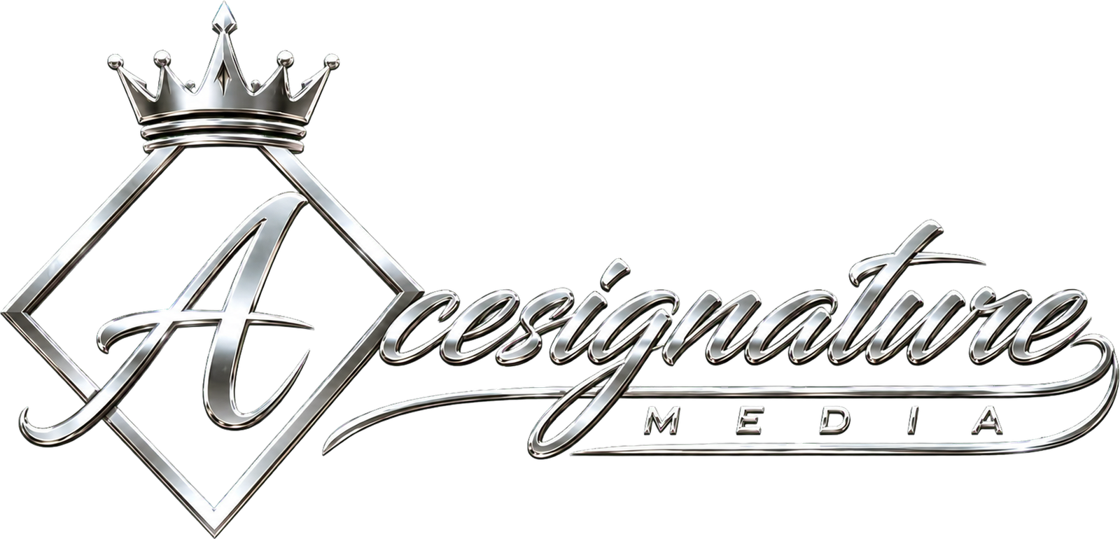 Ace Signature Media crowned chrome signature logo
